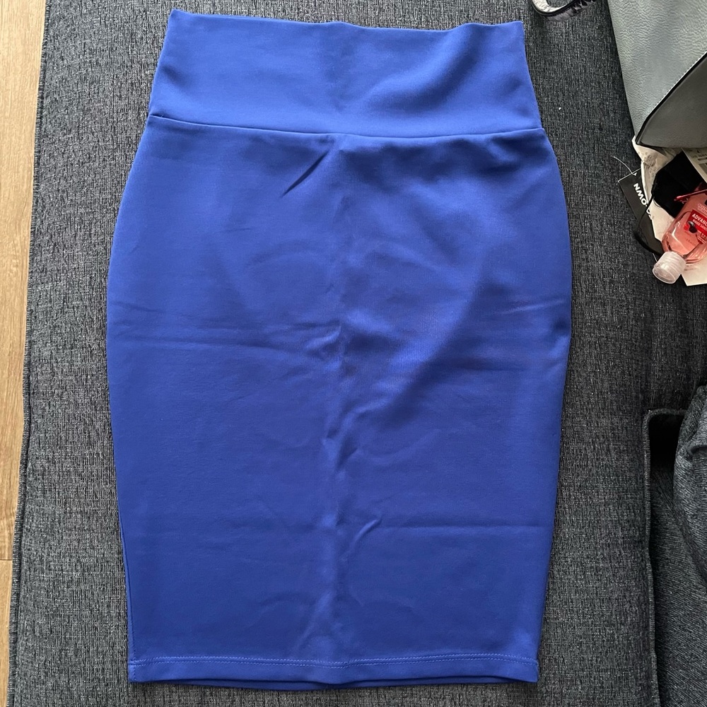 Blue pencil skirt
